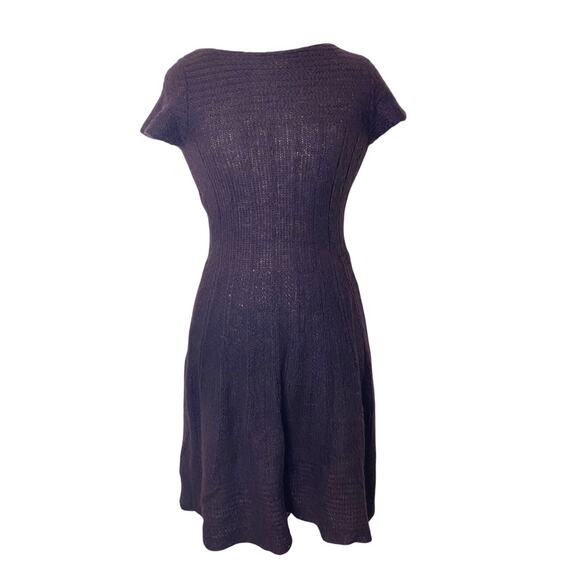Stile Benetton Wool Alpaca Blend Short Sleeve Sweater Dress in Eggplant Size XS - Picture 1 of 12